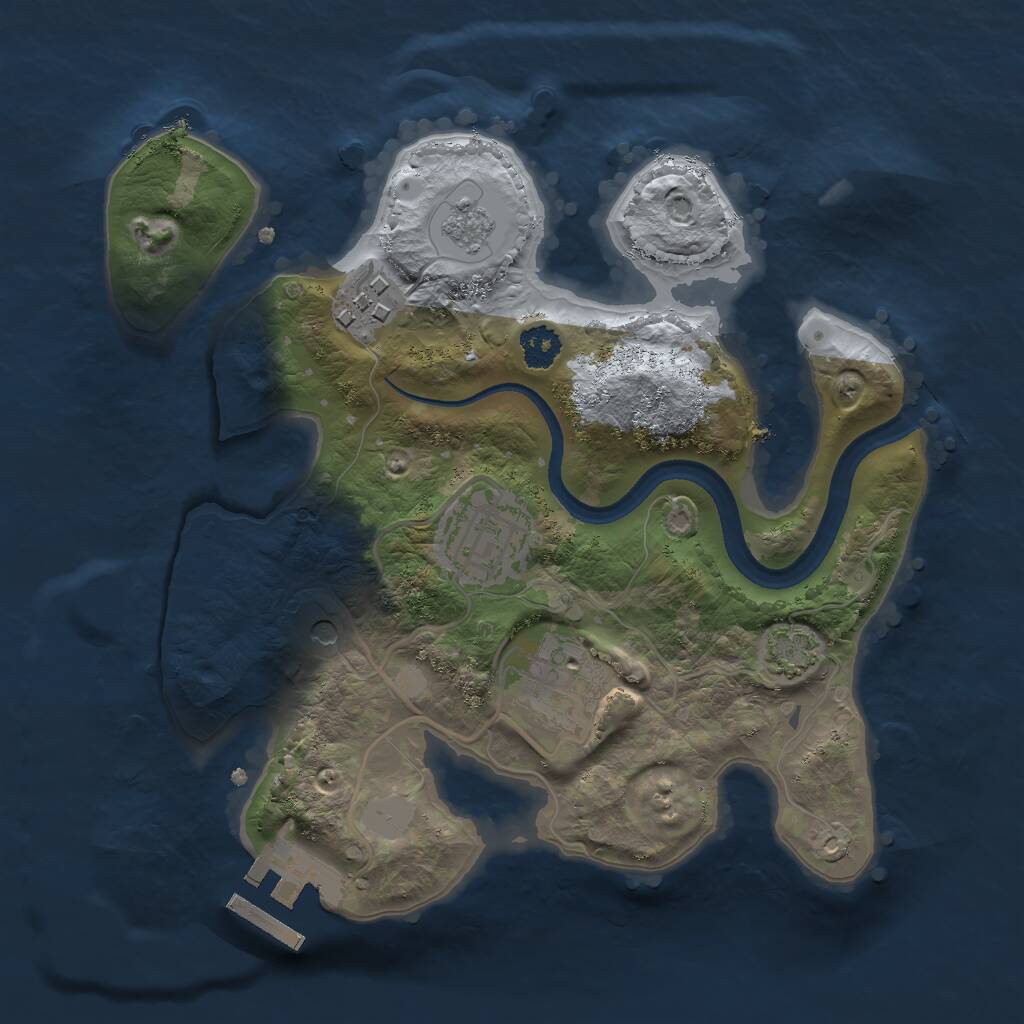 Rust Map: Procedural Map, Size: 2450, Seed: 2147483645, 8 Monuments