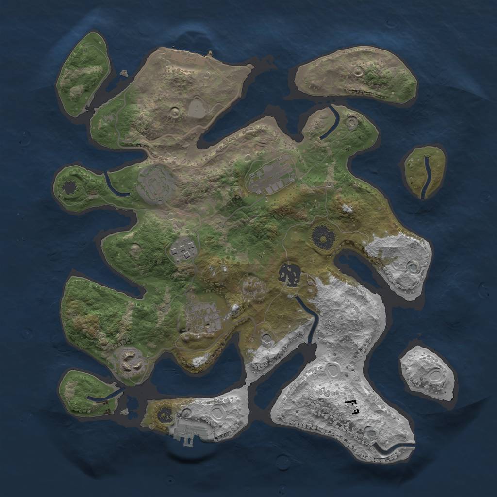 Rust Map: Procedural Map, Size: 3200, Seed: 235, 14 Monuments