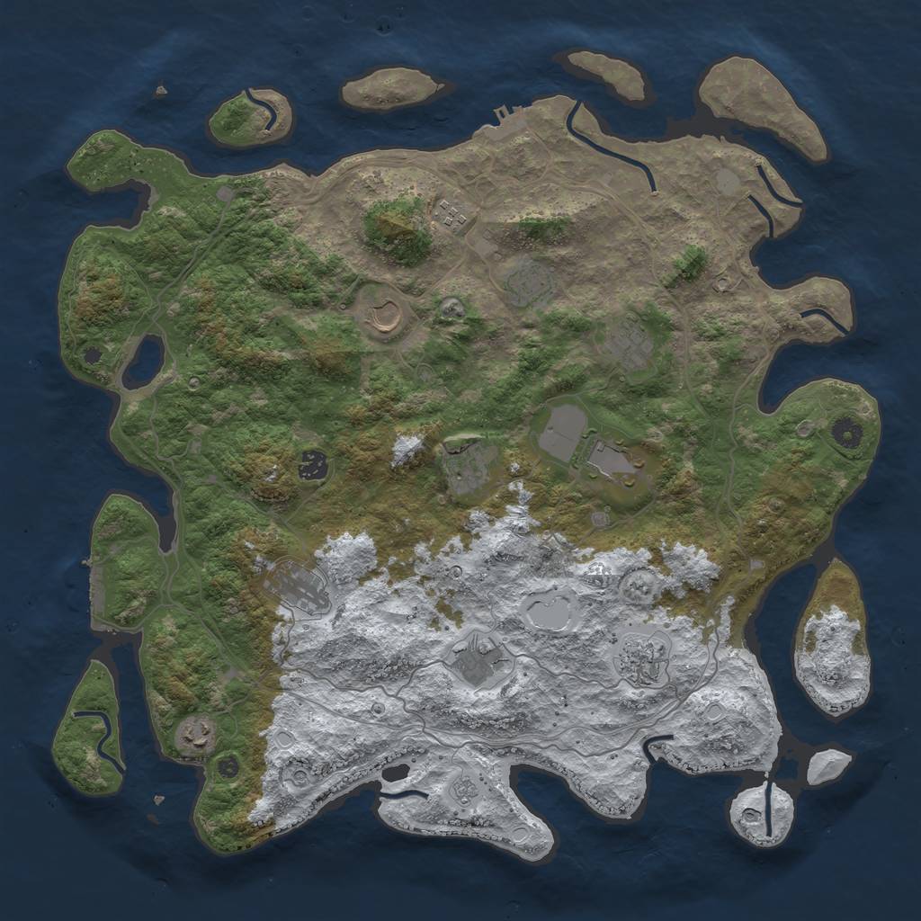 Rust Map: Procedural Map, Size: 4500, Seed: 79150786, 20 Monuments