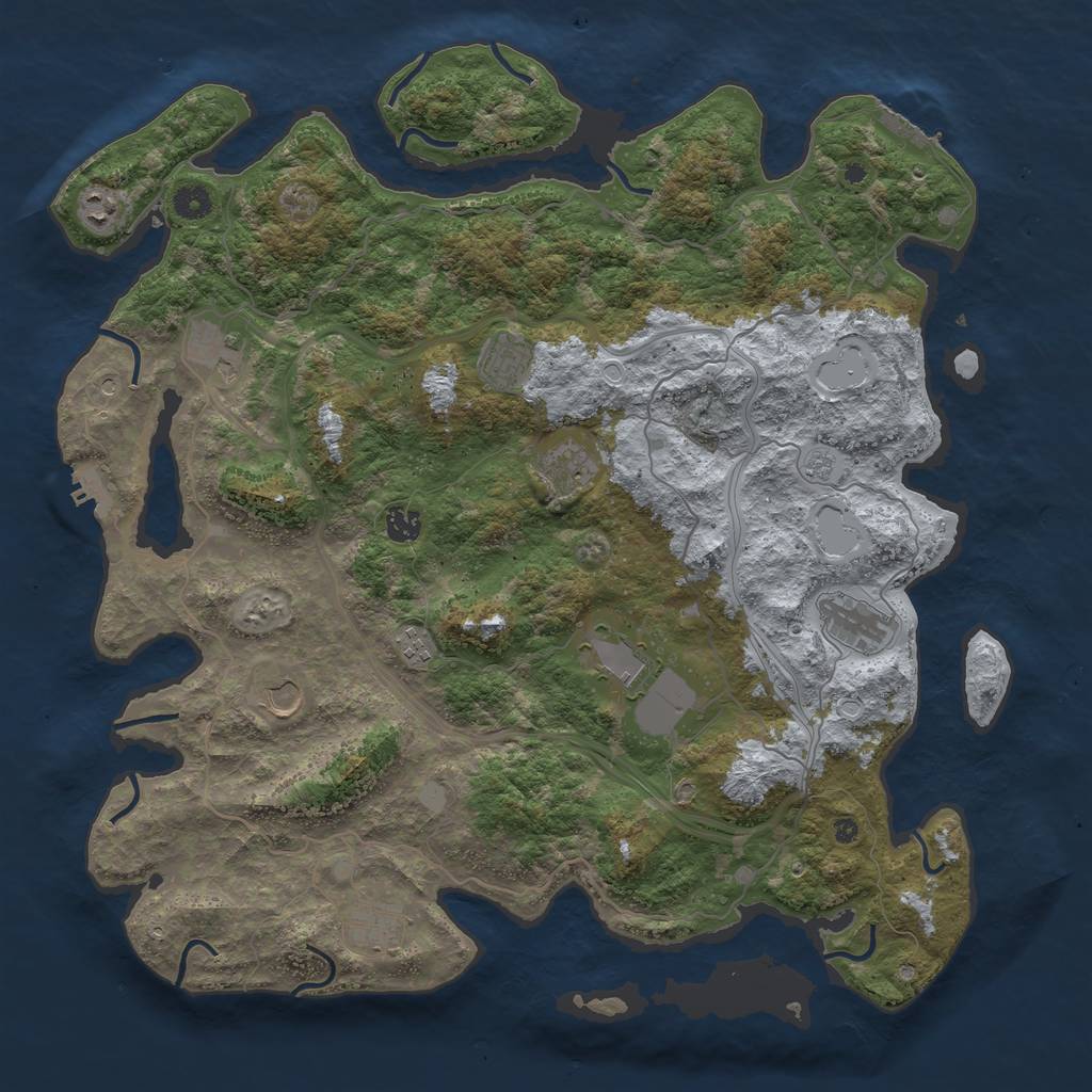 Rust Map: Procedural Map, Size: 4500, Seed: 117, 19 Monuments