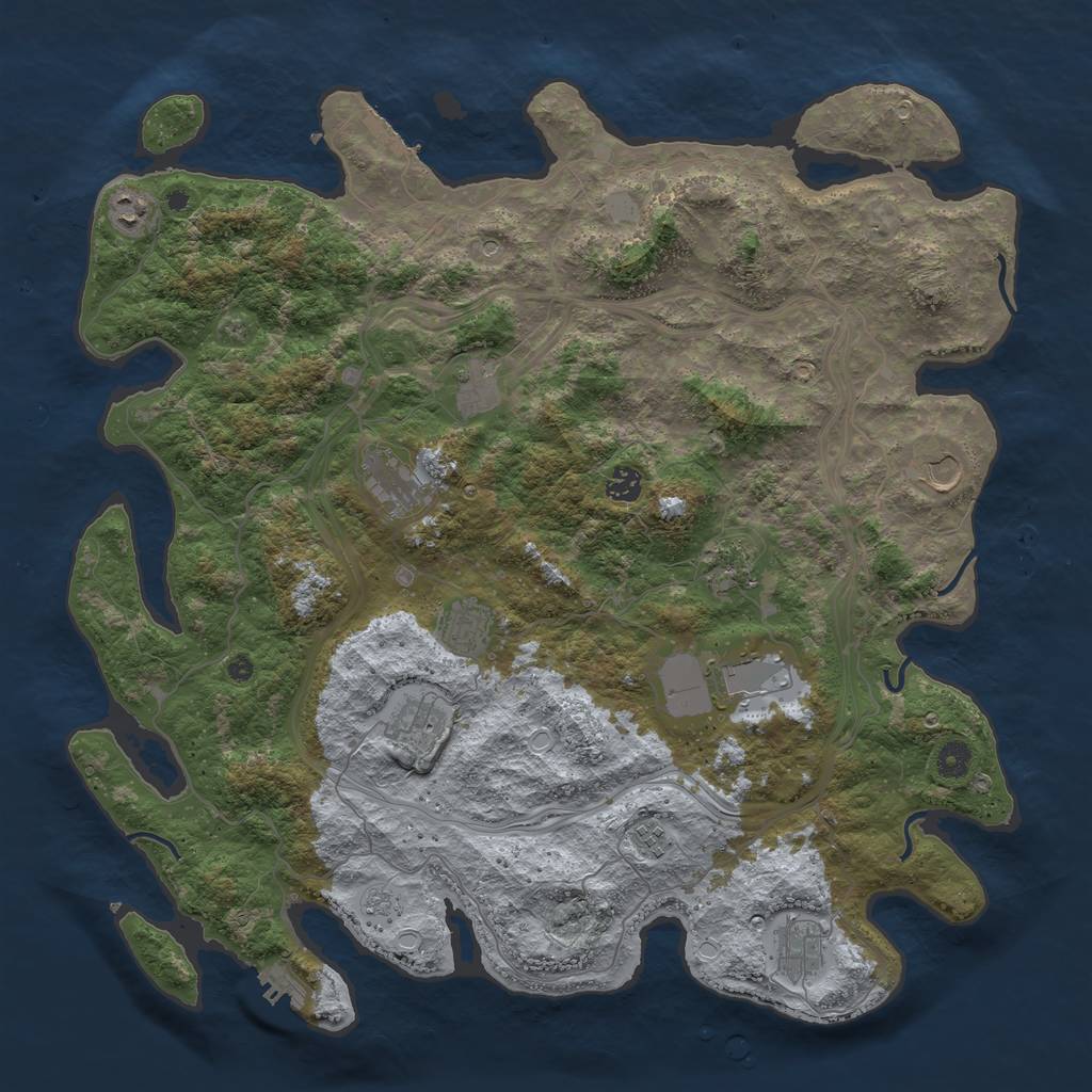 Rust Map: Procedural Map, Size: 4500, Seed: 54774, 20 Monuments