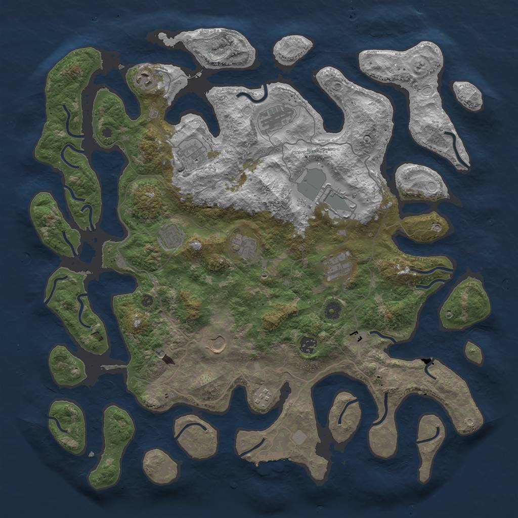 Rust Map: Procedural Map, Size: 4500, Seed: 5042, 17 Monuments