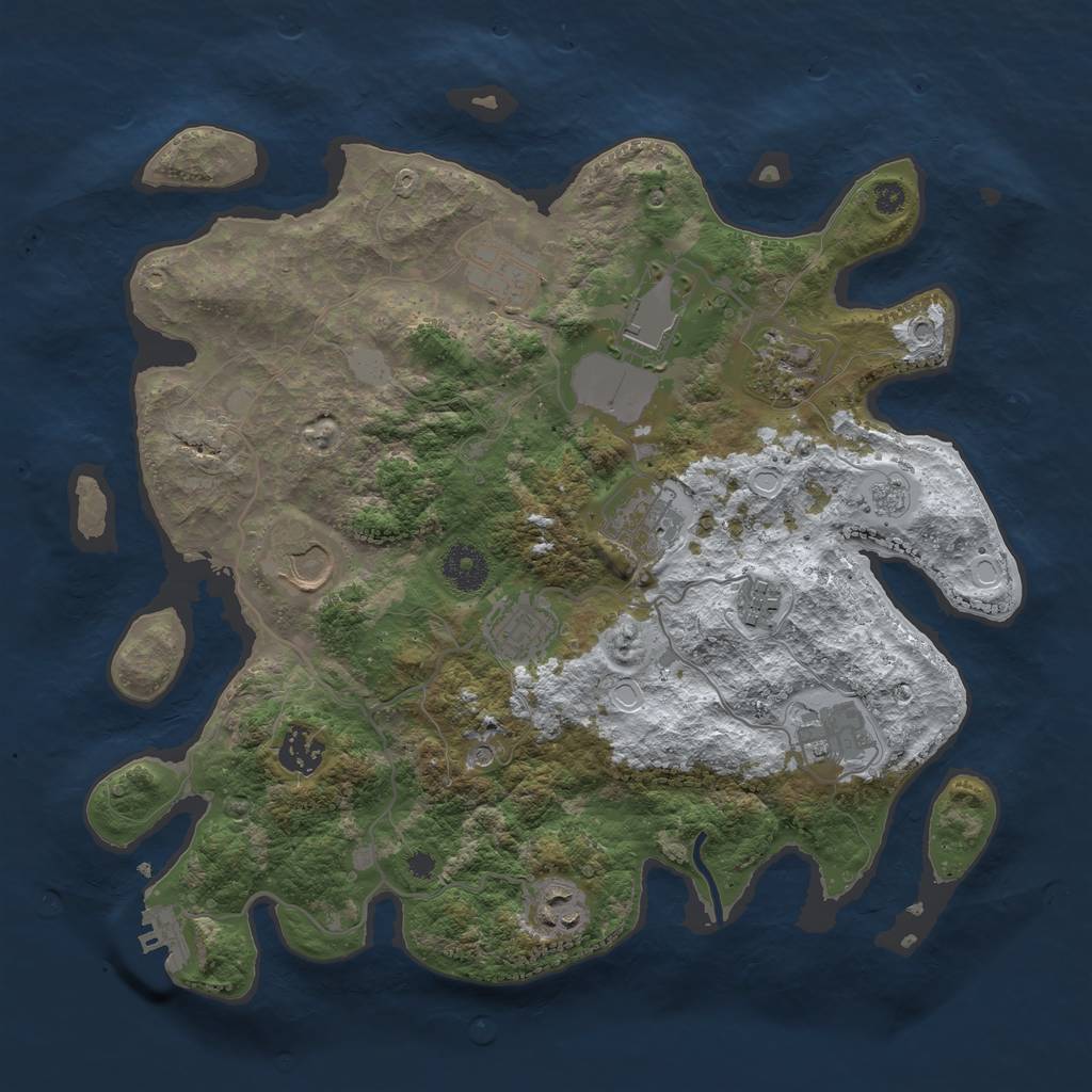 Rust Map: Procedural Map, Size: 3550, Seed: 474503, 18 Monuments
