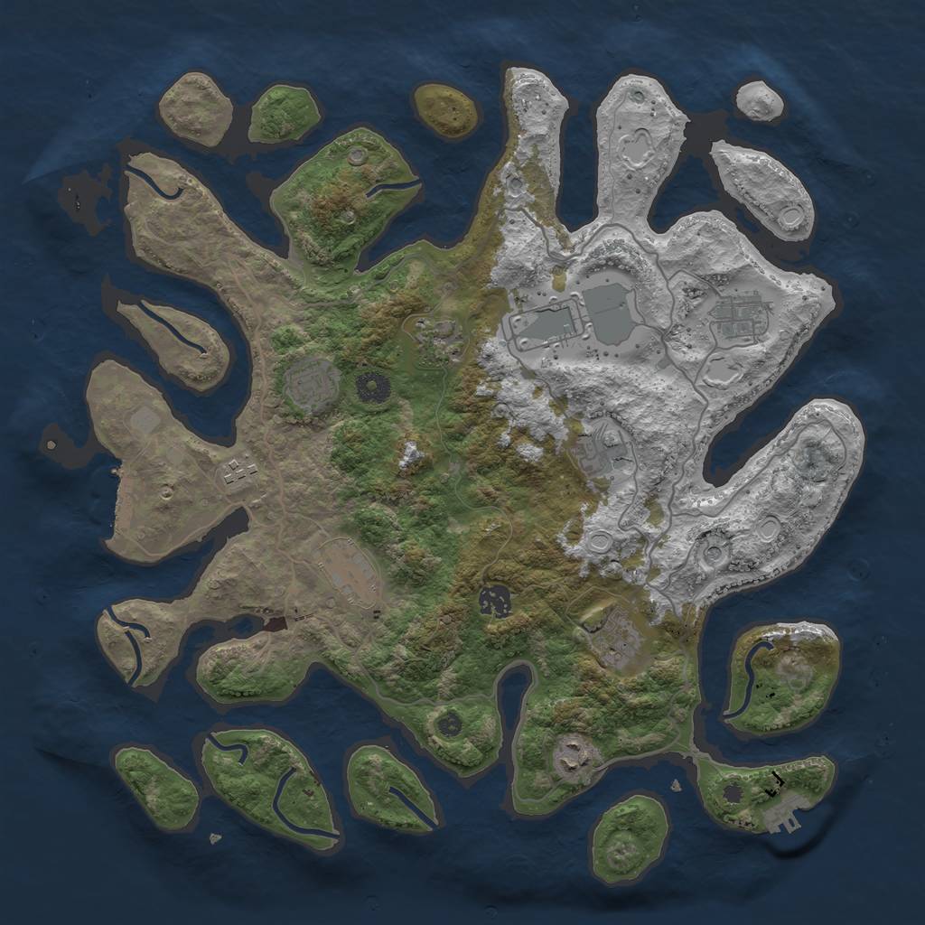 Rust Map: Procedural Map, Size: 4069, Seed: 241221, 18 Monuments