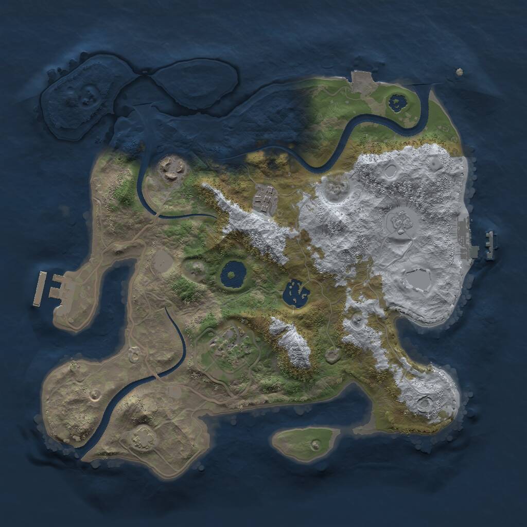 Rust Map: Procedural Map, Size: 3000, Seed: 684, 9 Monuments