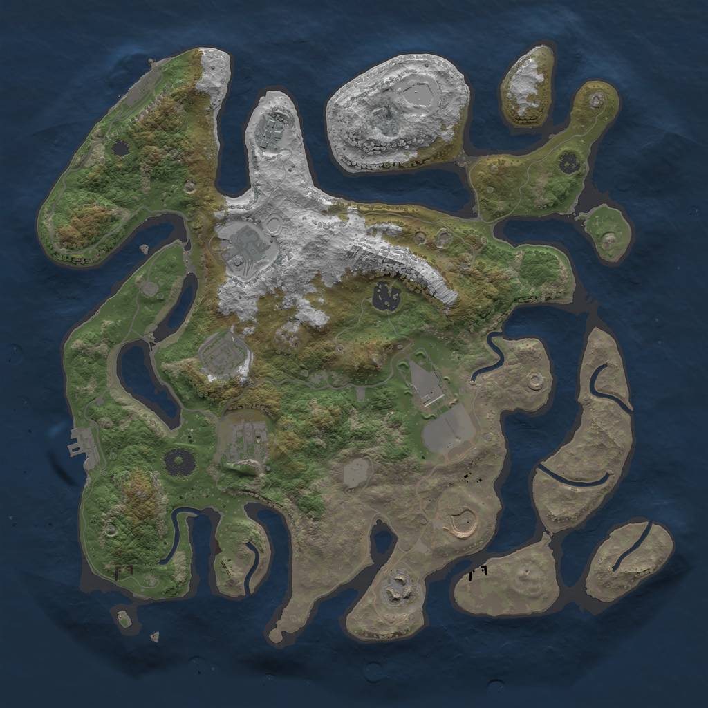 Rust Map: Procedural Map, Size: 3600, Seed: 225779354, 15 Monuments