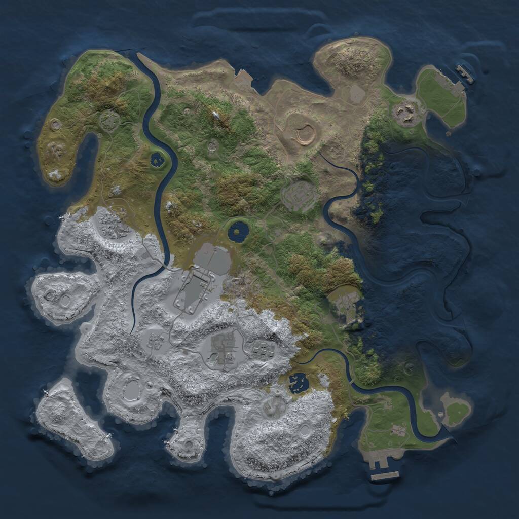 Rust Map: Procedural Map, Size: 3750, Seed: 6900, 15 Monuments