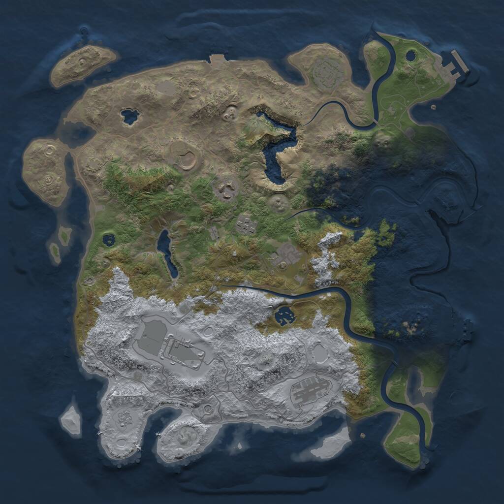Rust Map: Procedural Map, Size: 4000, Seed: 82315, 14 Monuments
