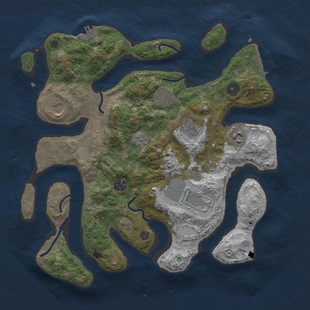 Rust Map: Procedural Map, Size: 3550, Seed: 92349, 15 Monuments