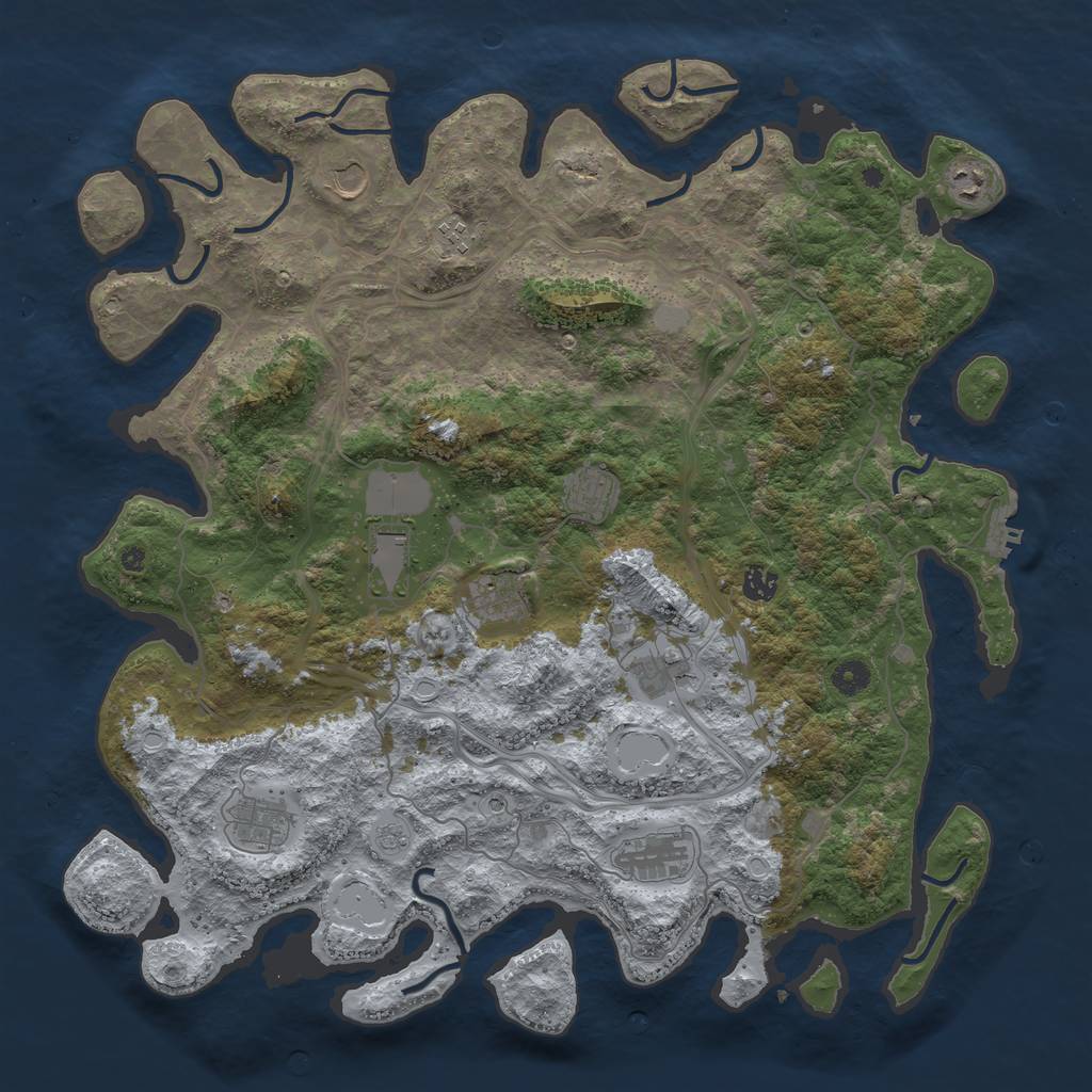 Rust Map: Procedural Map, Size: 4500, Seed: 792154077, 16 Monuments