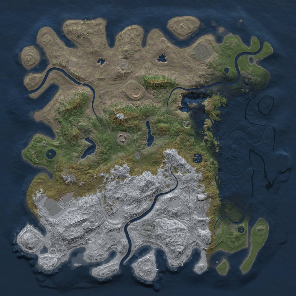 Rust Map: Procedural Map, Size: 4500, Seed: 792154077, 13 Monuments