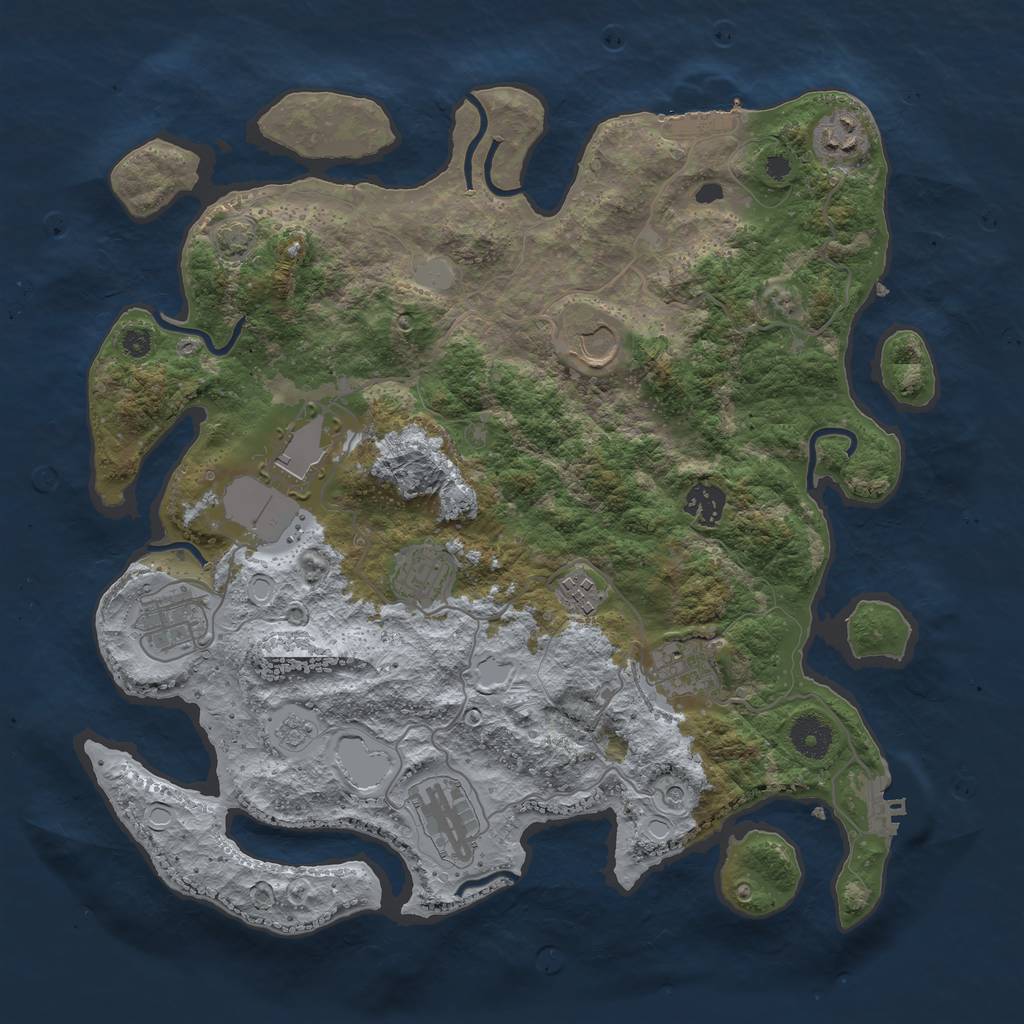 Rust Map: Procedural Map, Size: 3700, Seed: 13831, 17 Monuments