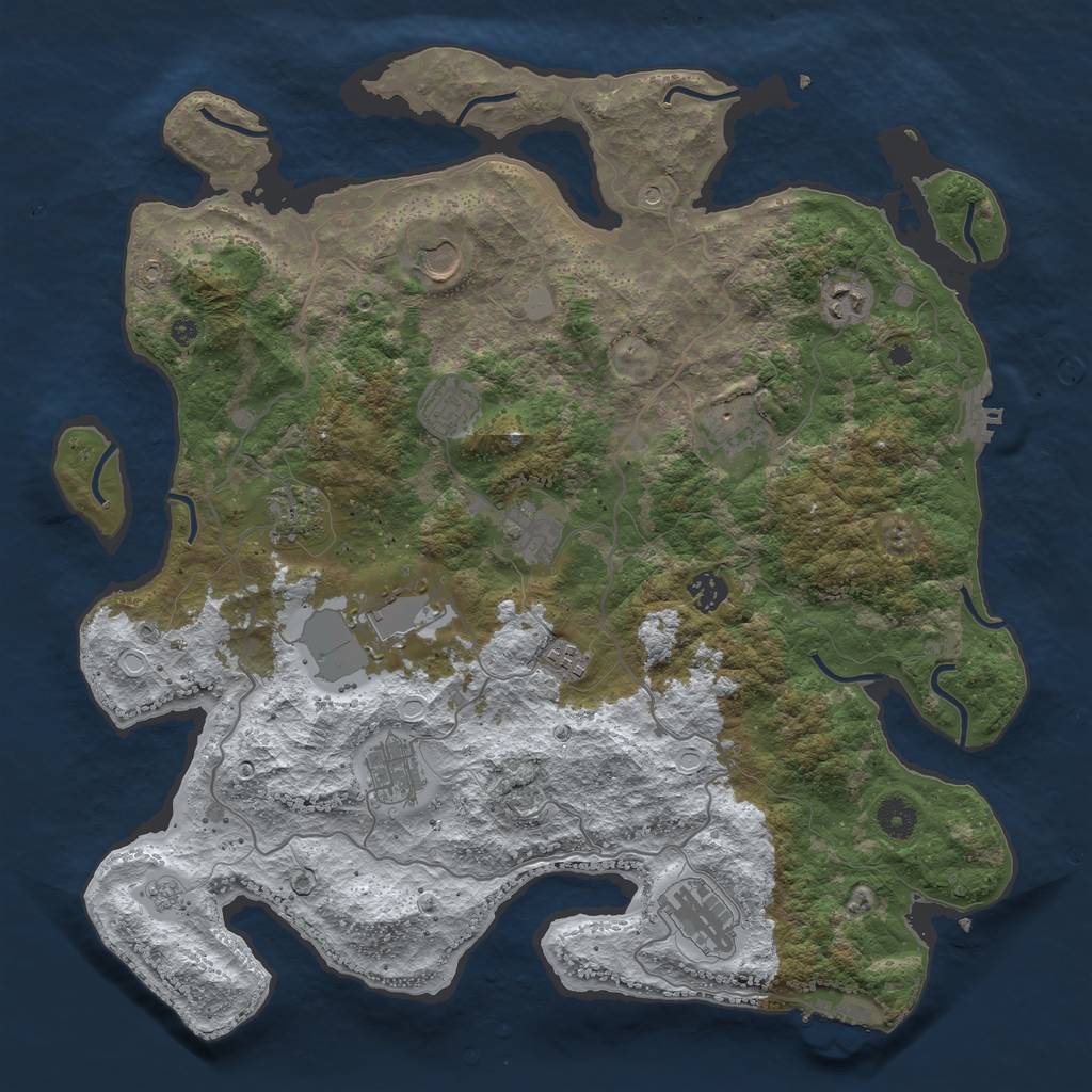 Rust Map: Procedural Map, Size: 4100, Seed: 2147483647, 20 Monuments