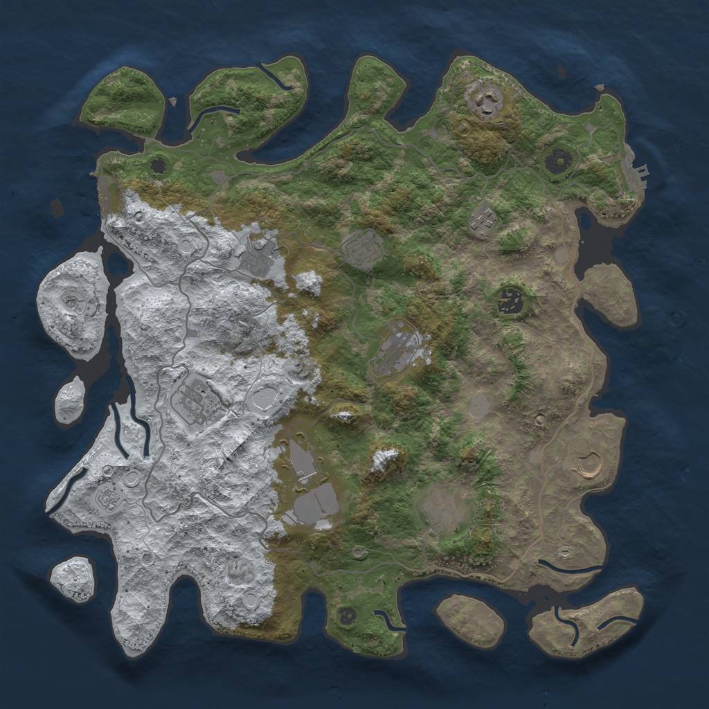 Rust Map: Procedural Map, Size: 4100, Seed: 147258369, 19 Monuments