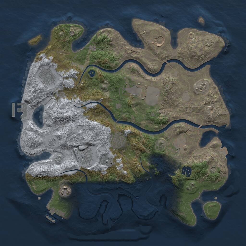 Rust Map: Procedural Map, Size: 3550, Seed: 964431, 15 Monuments