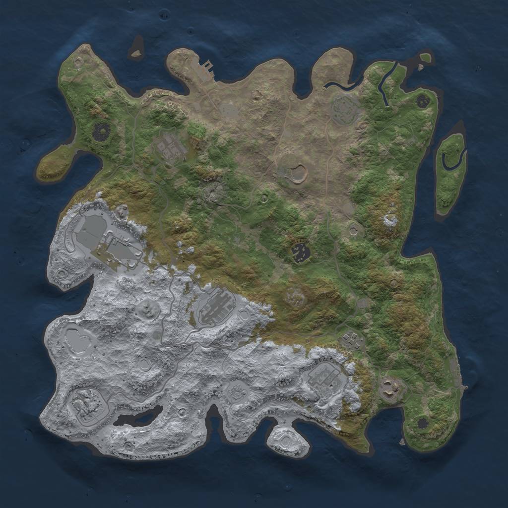 Rust Map: Procedural Map, Size: 4000, Seed: 246559, 17 Monuments