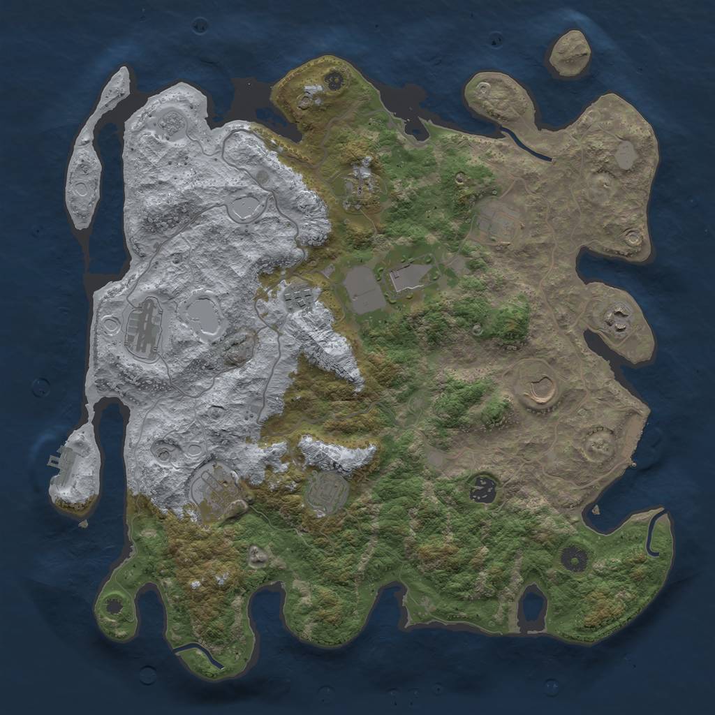 Rust Map: Procedural Map, Size: 4000, Seed: 538427, 17 Monuments