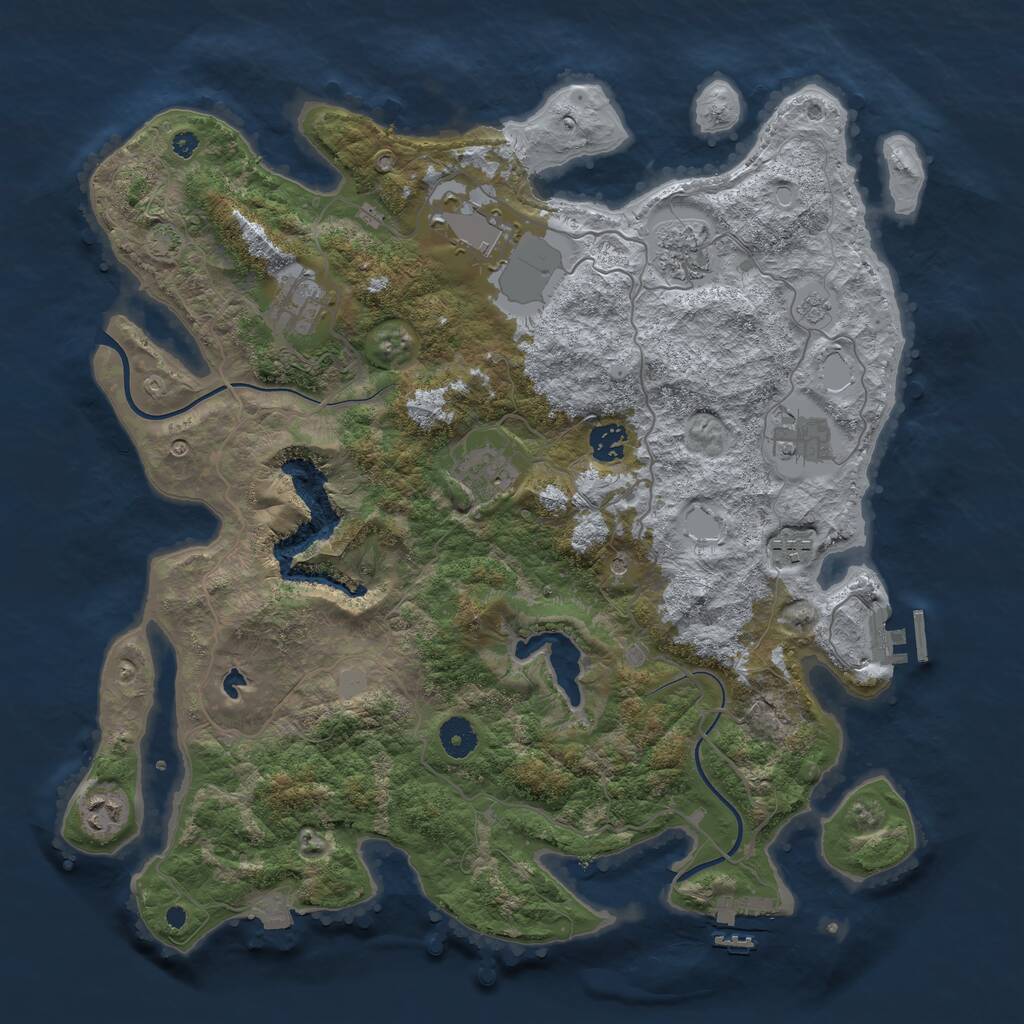 Rust Map: Procedural Map, Size: 4000, Seed: 780888, 14 Monuments