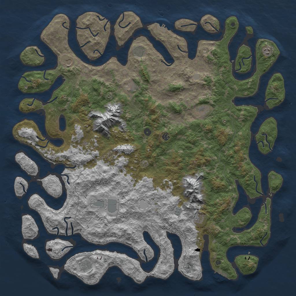 Rust Map: Procedural Map, Size: 6000, Seed: 8147695, 19 Monuments