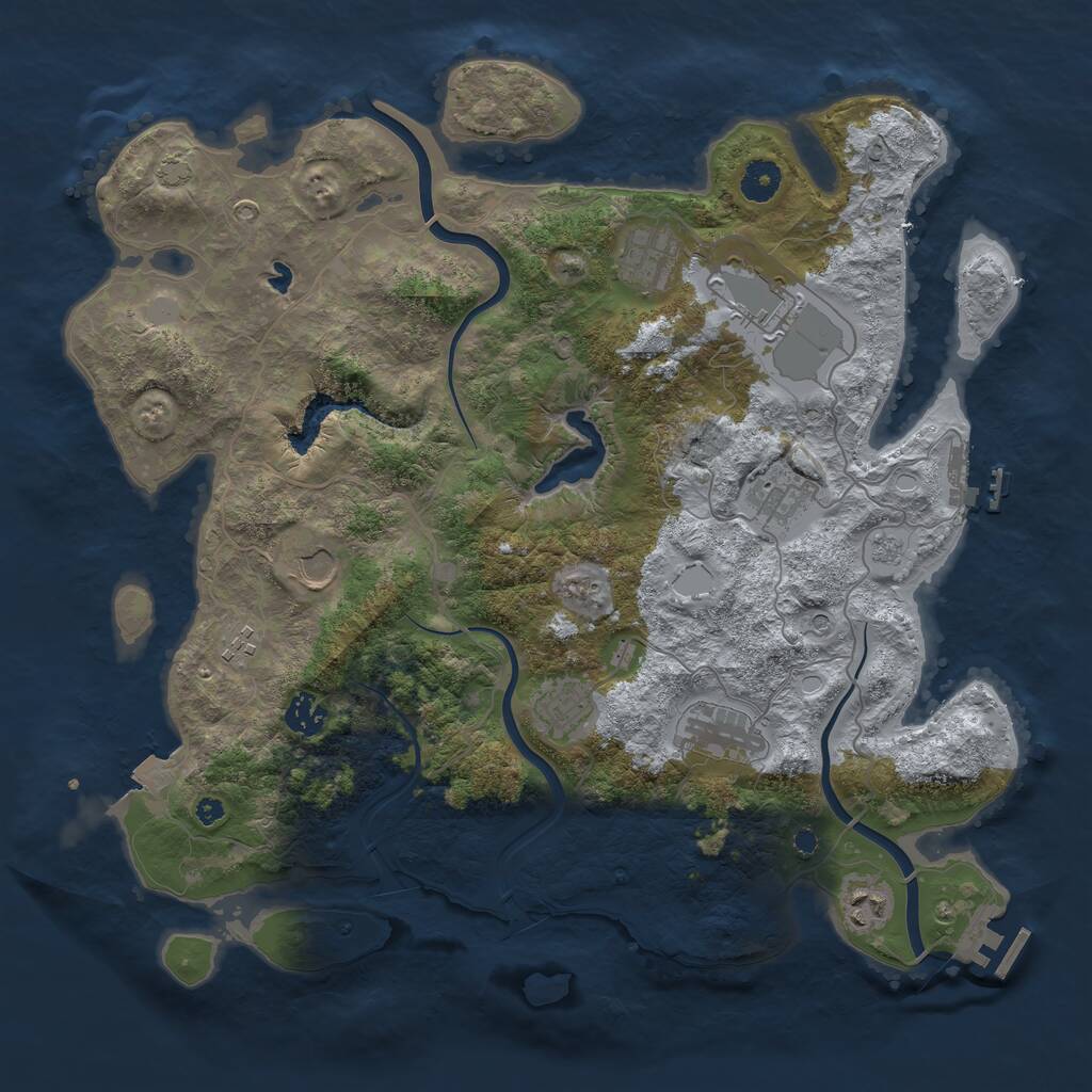 Rust Map: Procedural Map, Size: 4000, Seed: 97290075, 15 Monuments