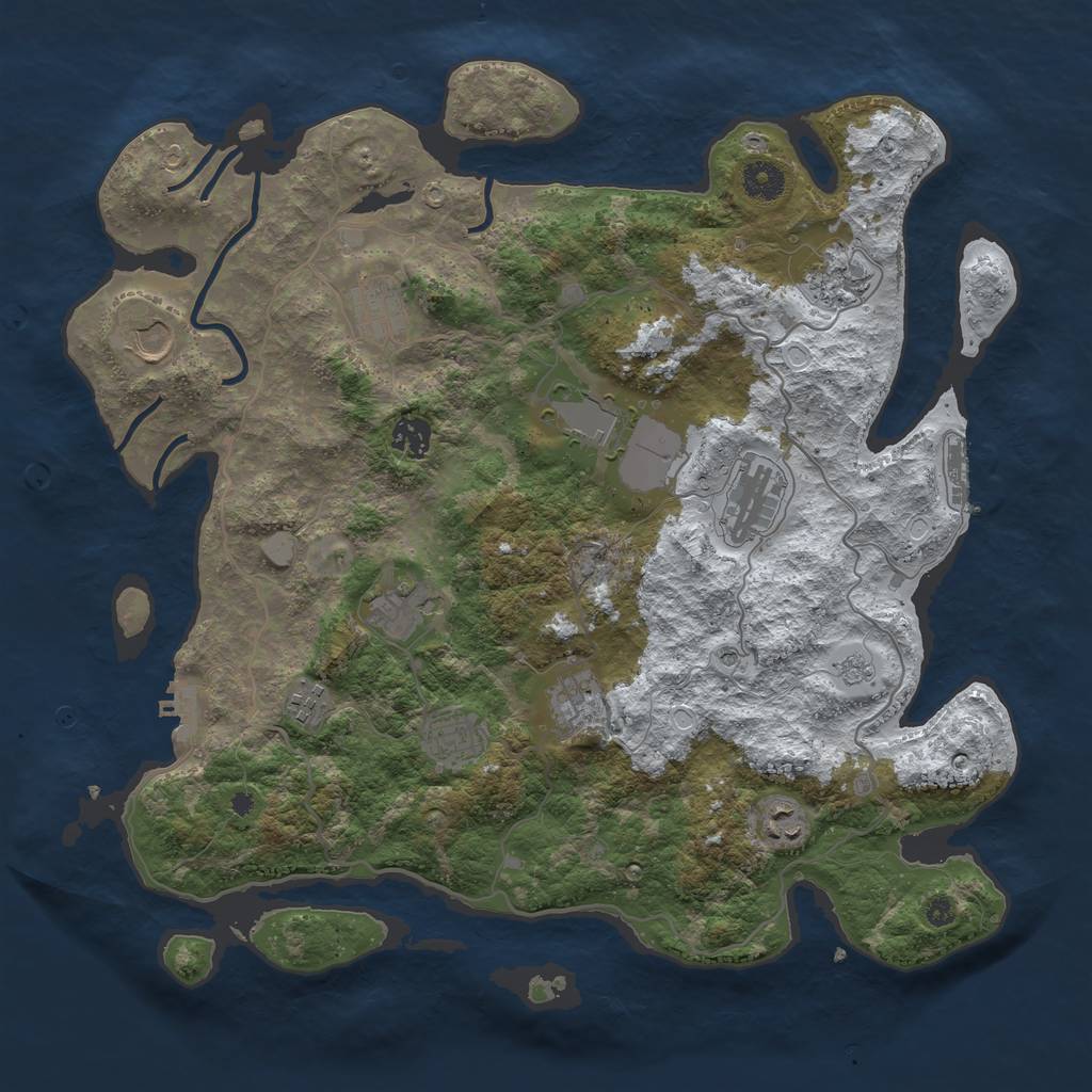 Rust Map: Procedural Map, Size: 4000, Seed: 97290075, 20 Monuments