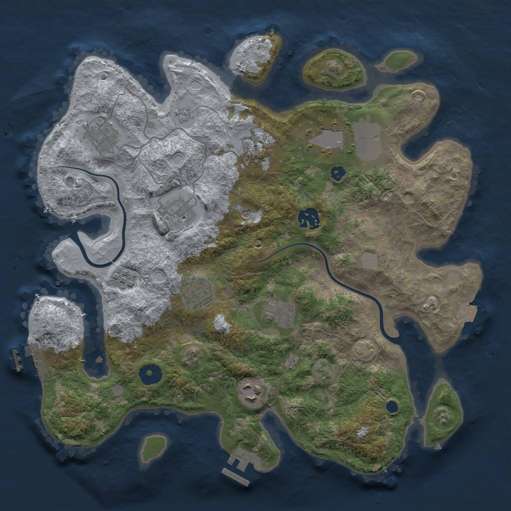 Rust Map: Procedural Map, Size: 3500, Seed: 279862712, 15 Monuments