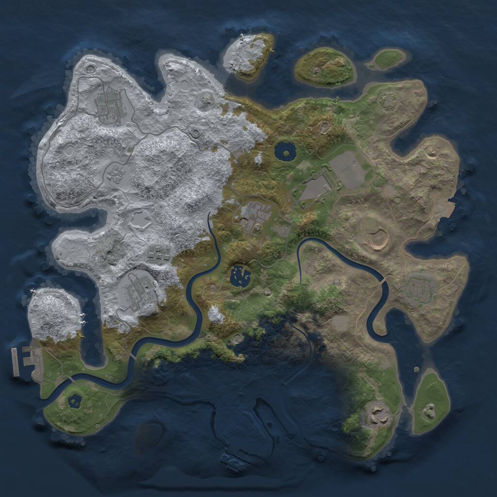 Rust Map: Procedural Map, Size: 3500, Seed: 279862712, 15 Monuments