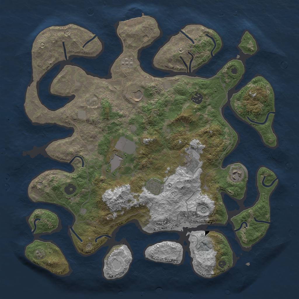 Rust Map: Procedural Map, Size: 4000, Seed: 776488, 14 Monuments
