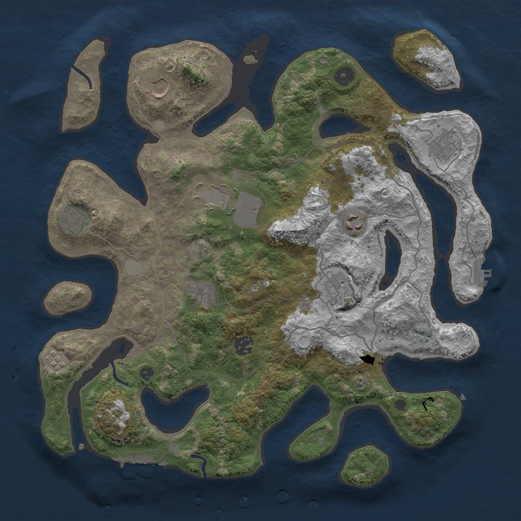 Rust Map: Procedural Map, Size: 4000, Seed: 633920, 17 Monuments