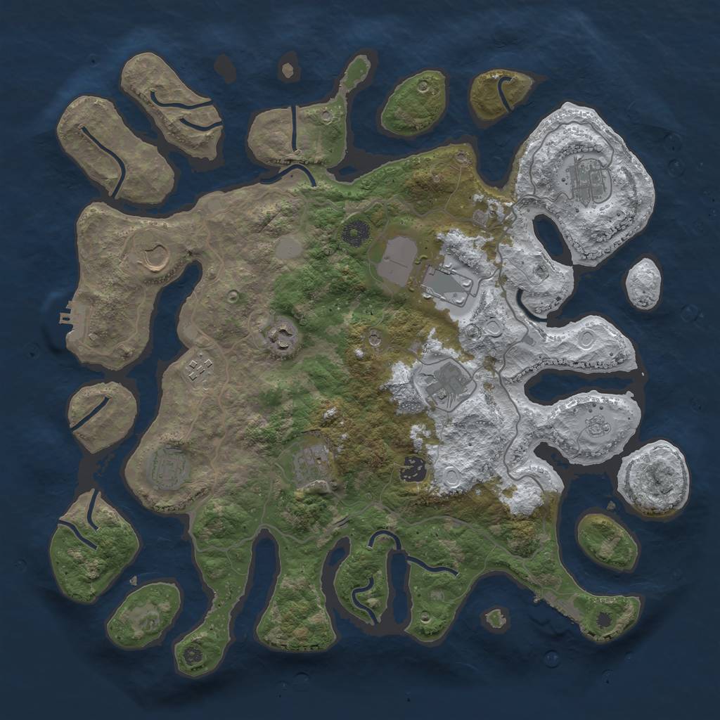 Rust Map: Procedural Map, Size: 4000, Seed: 985262762, 18 Monuments