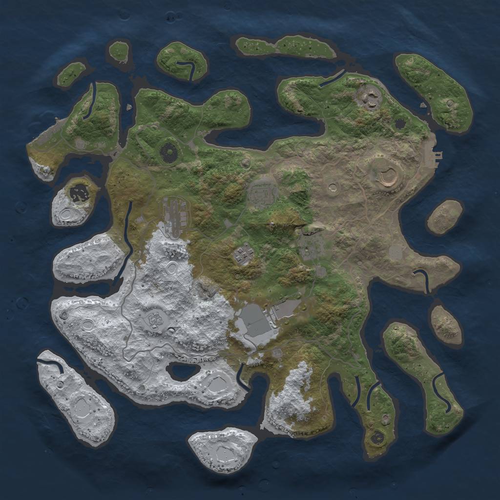 Rust Map: Procedural Map, Size: 4000, Seed: 8155, 17 Monuments