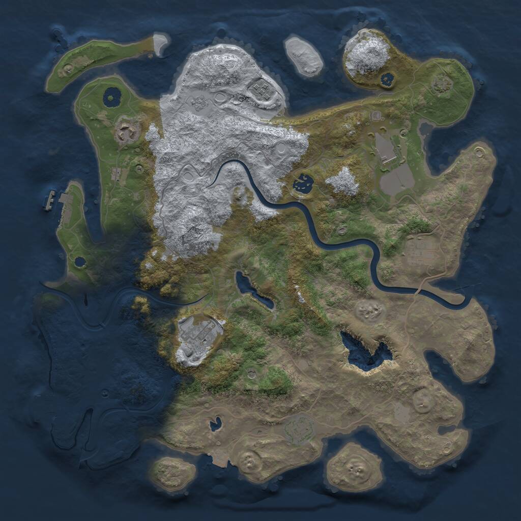 Rust Map: Procedural Map, Size: 4000, Seed: 19021, 13 Monuments