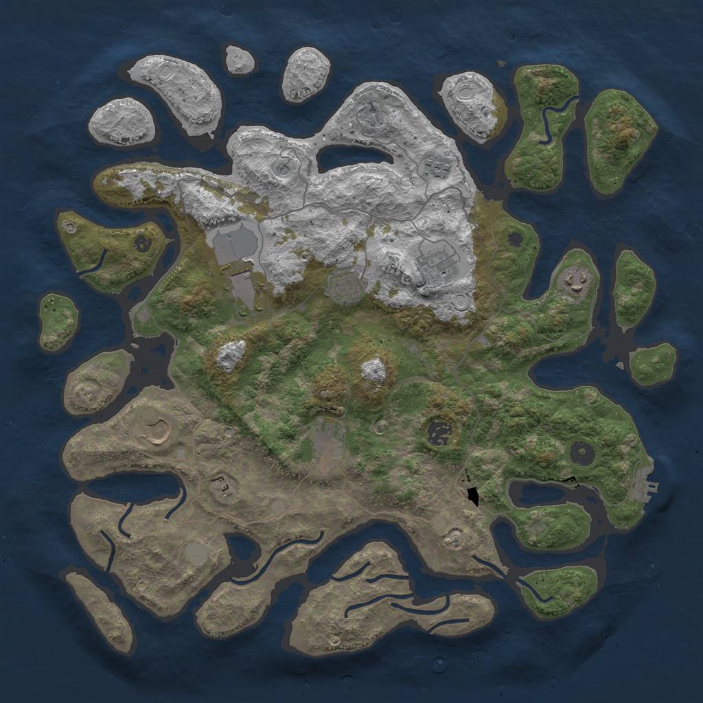 Rust Map: Procedural Map, Size: 4250, Seed: 1037102851, 15 Monuments