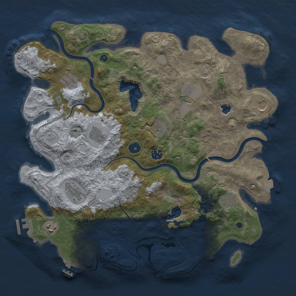 Rust Map: Procedural Map, Size: 4000, Seed: 589870, 16 Monuments