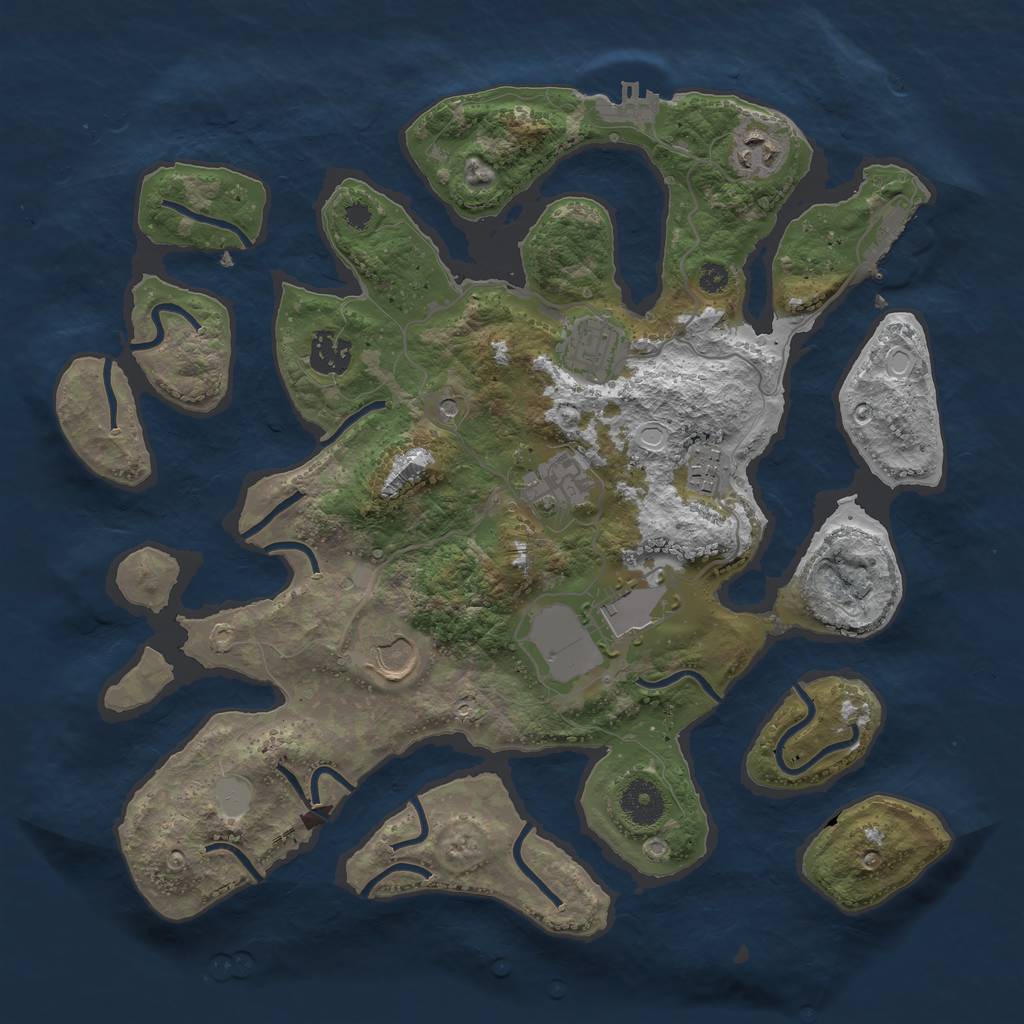 Rust Map: Procedural Map, Size: 3550, Seed: 190260, 15 Monuments