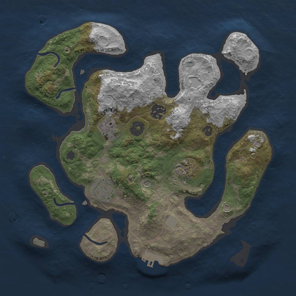 Rust Map: Procedural Map, Size: 3000, Seed: 1356385402, 11 Monuments