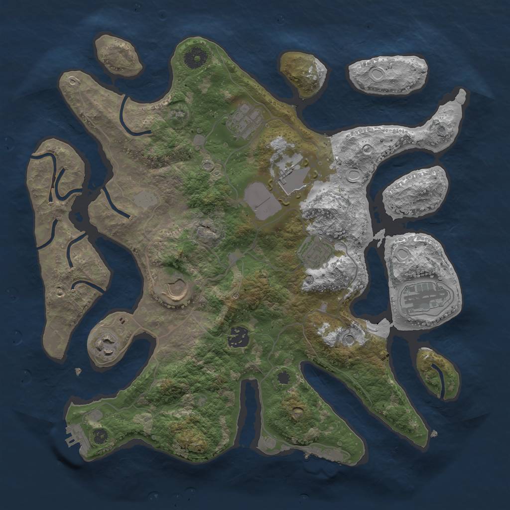 Rust Map: Procedural Map, Size: 3500, Seed: 187, 15 Monuments