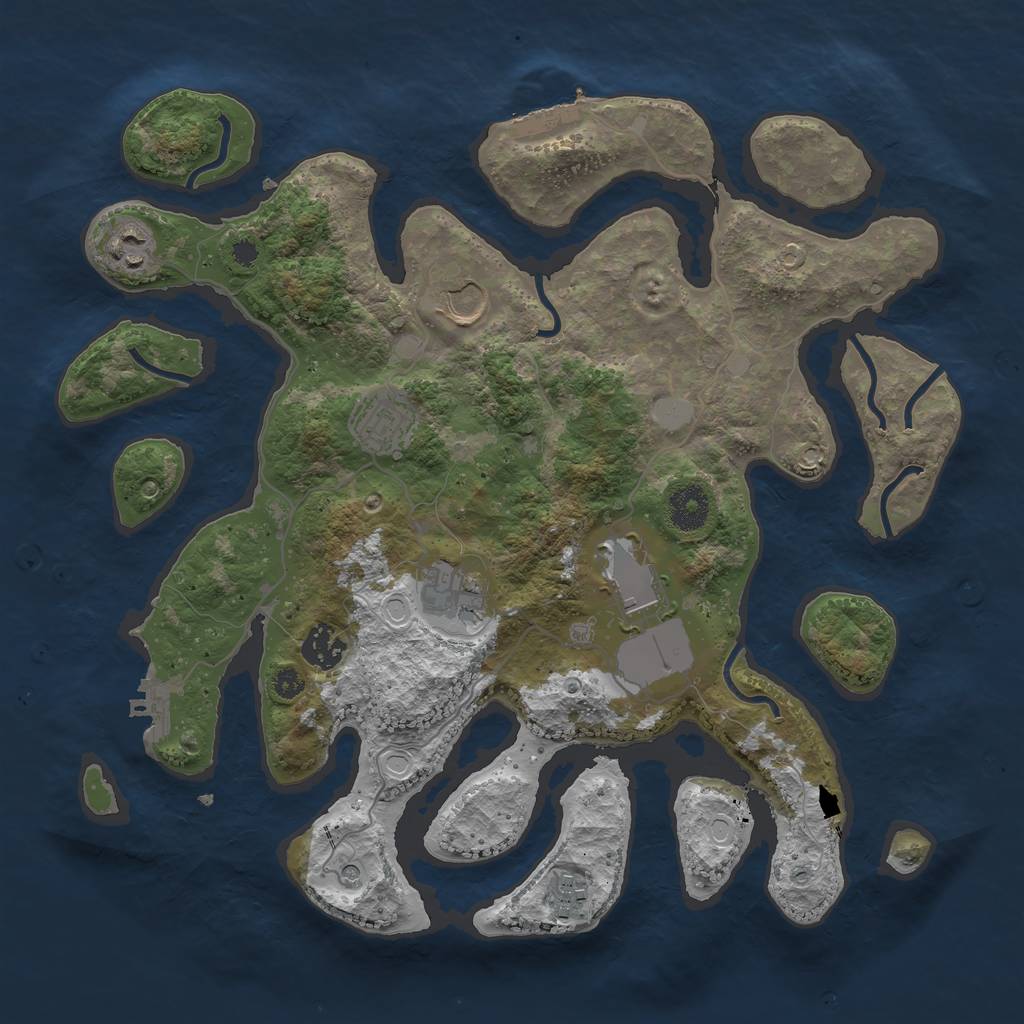 Rust Map: Procedural Map, Size: 3550, Seed: 602885, 15 Monuments