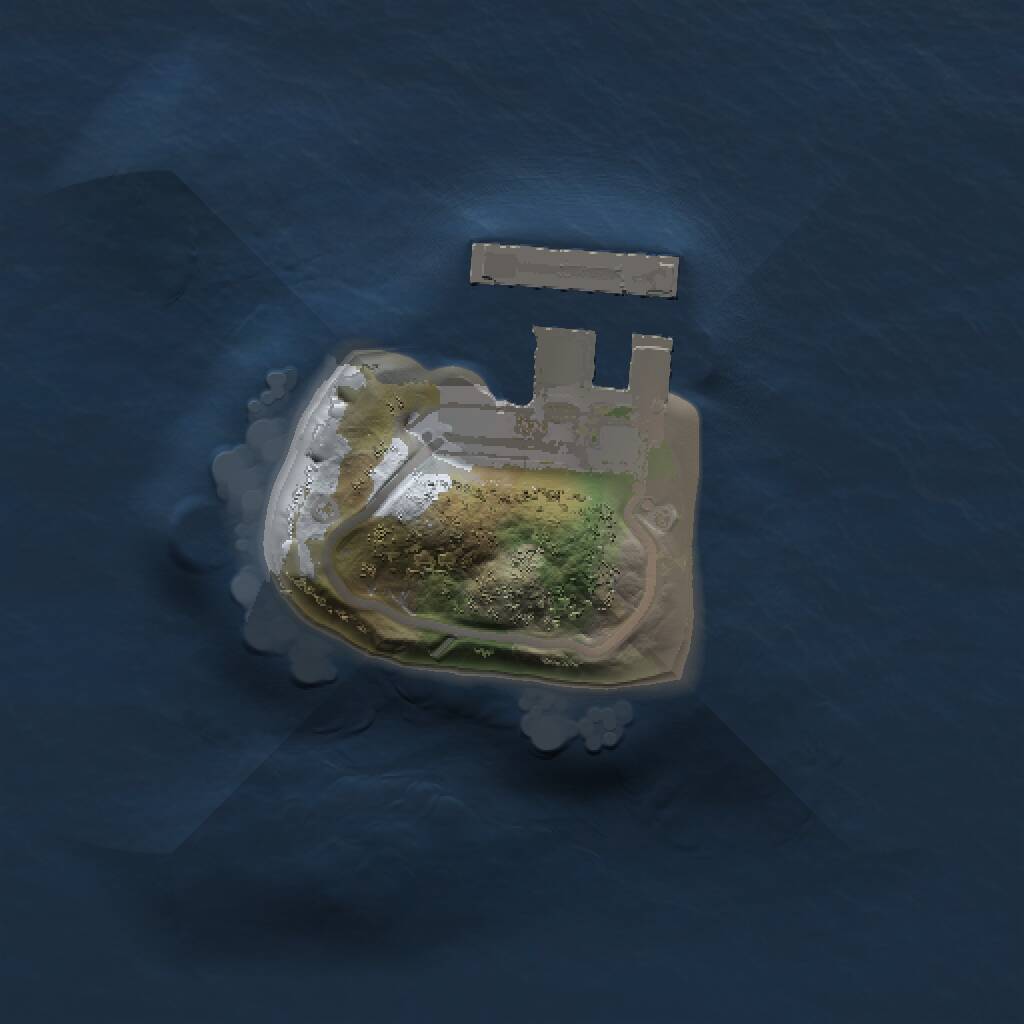 Rust Map: Procedural Map, Size: 1000, Seed: 12345, 2 Monuments