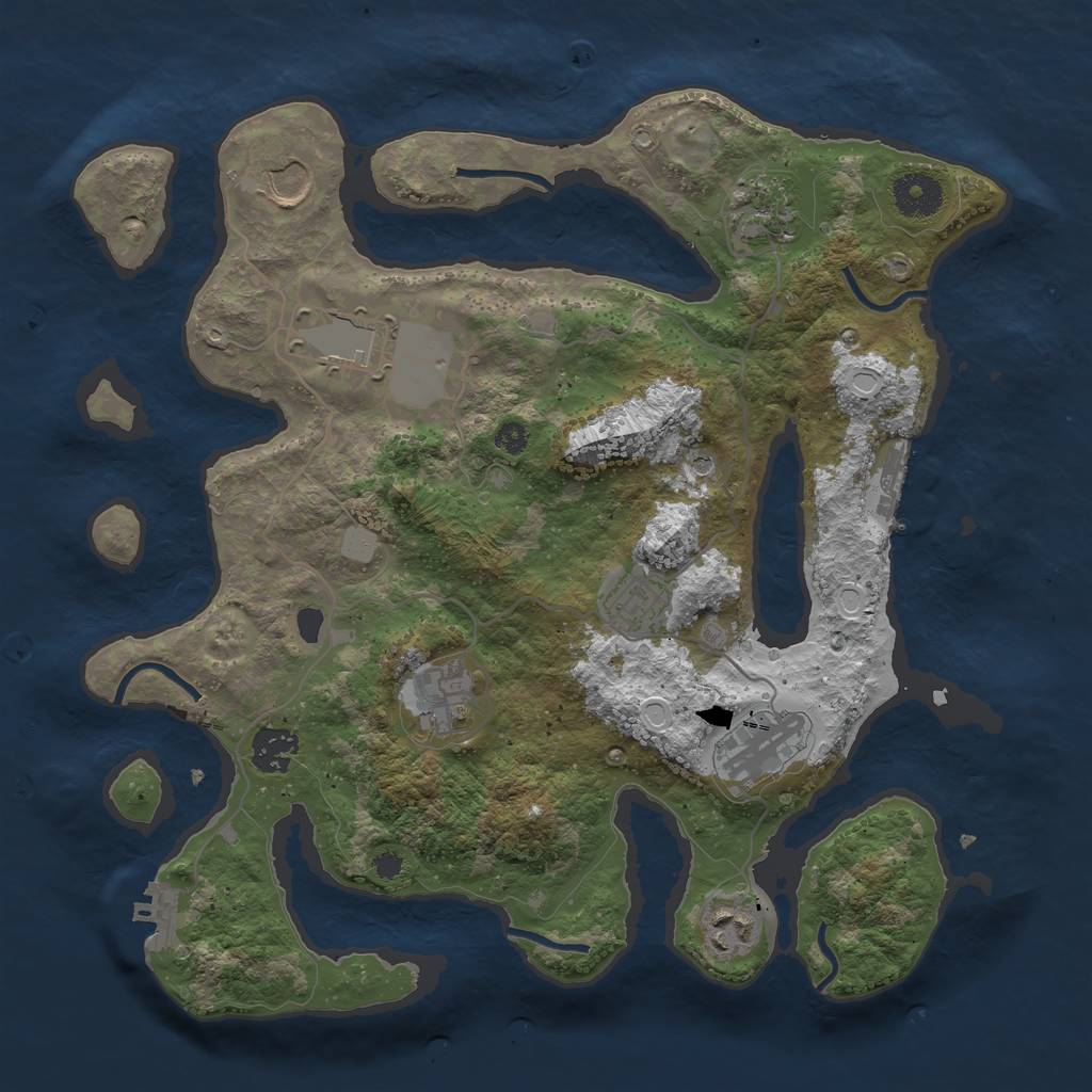 Rust Map: Procedural Map, Size: 3500, Seed: 1772892093, 16 Monuments