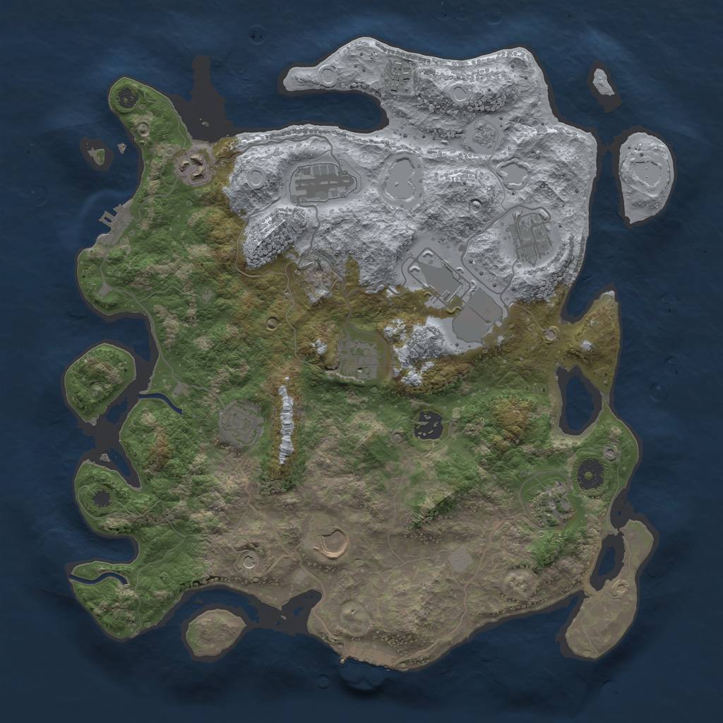 Rust Map: Procedural Map, Size: 3720, Seed: 13825, 19 Monuments