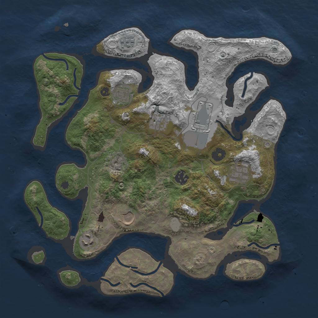 Rust Map: Procedural Map, Size: 3550, Seed: 151330, 13 Monuments