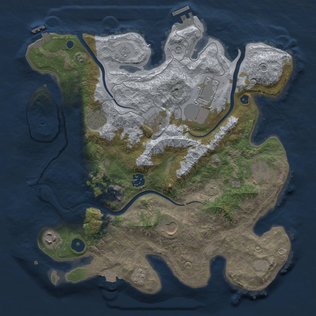 Rust Map: Procedural Map, Size: 3550, Seed: 111147, 14 Monuments