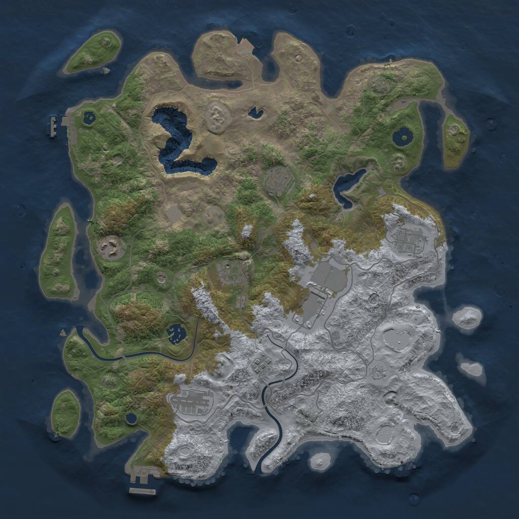 Rust Map: Procedural Map, Size: 4000, Seed: 179558, 14 Monuments