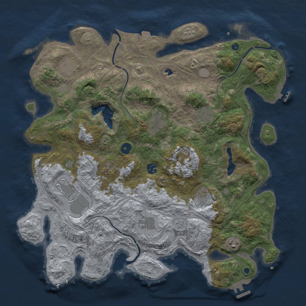 Rust Map: Procedural Map, Size: 4250, Seed: 7, 16 Monuments