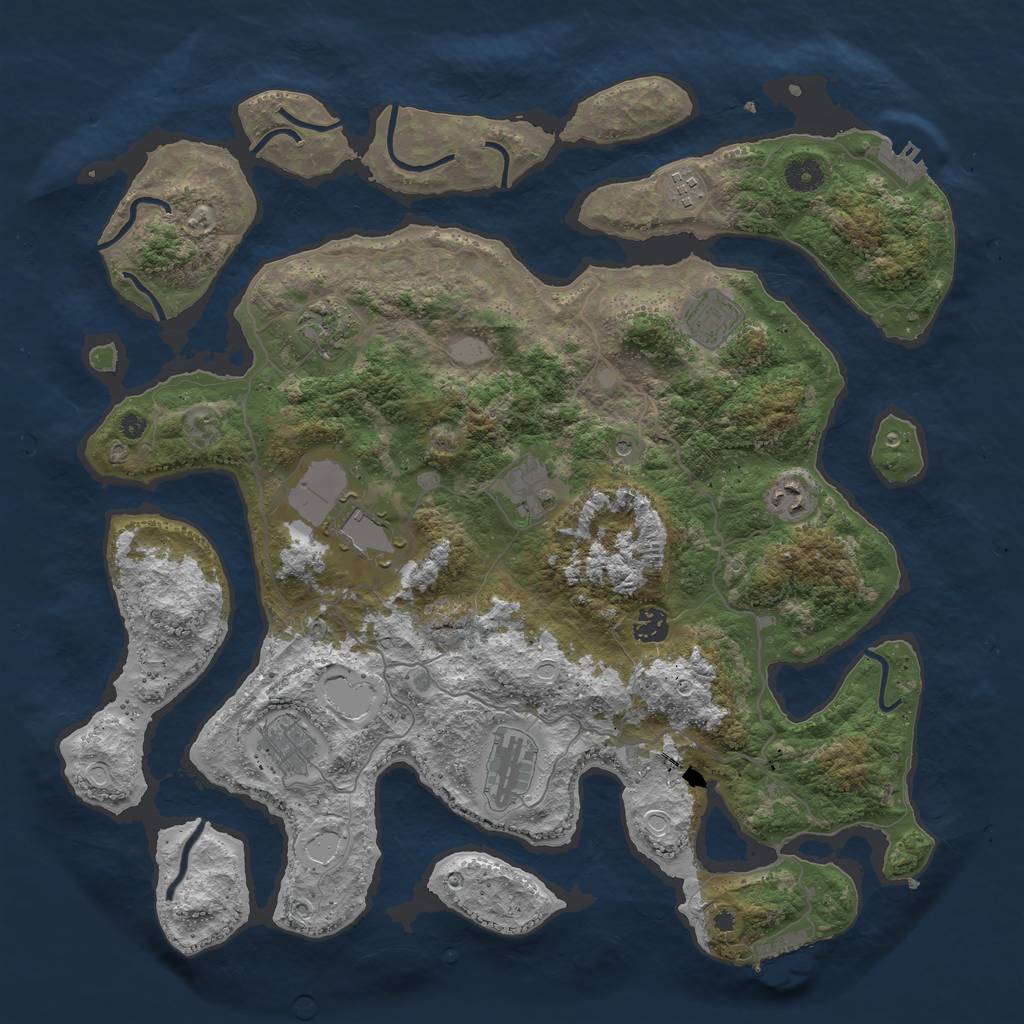 Rust Map: Procedural Map, Size: 4250, Seed: 7, 17 Monuments