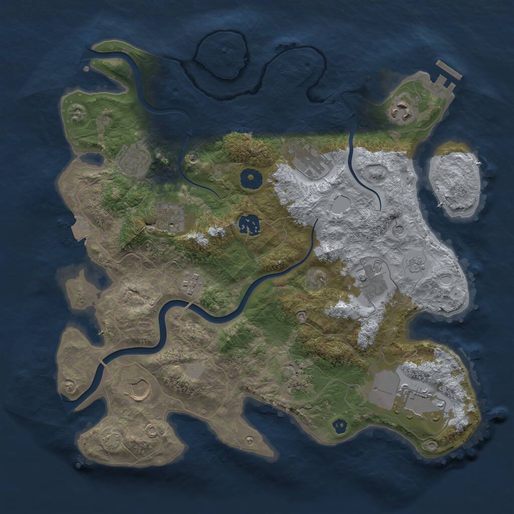 Rust Map: Procedural Map, Size: 3550, Seed: 788288, 15 Monuments
