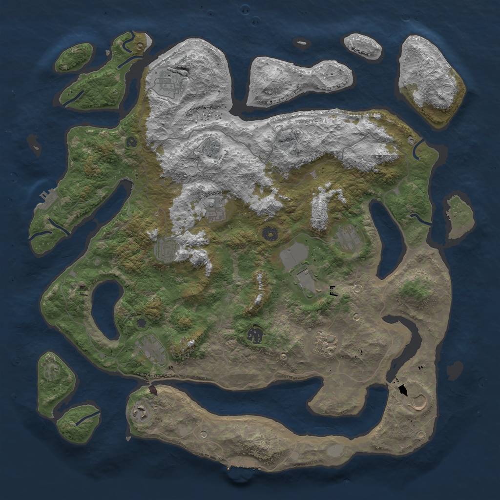 Rust Map: Procedural Map, Size: 4700, Seed: 3728, 19 Monuments