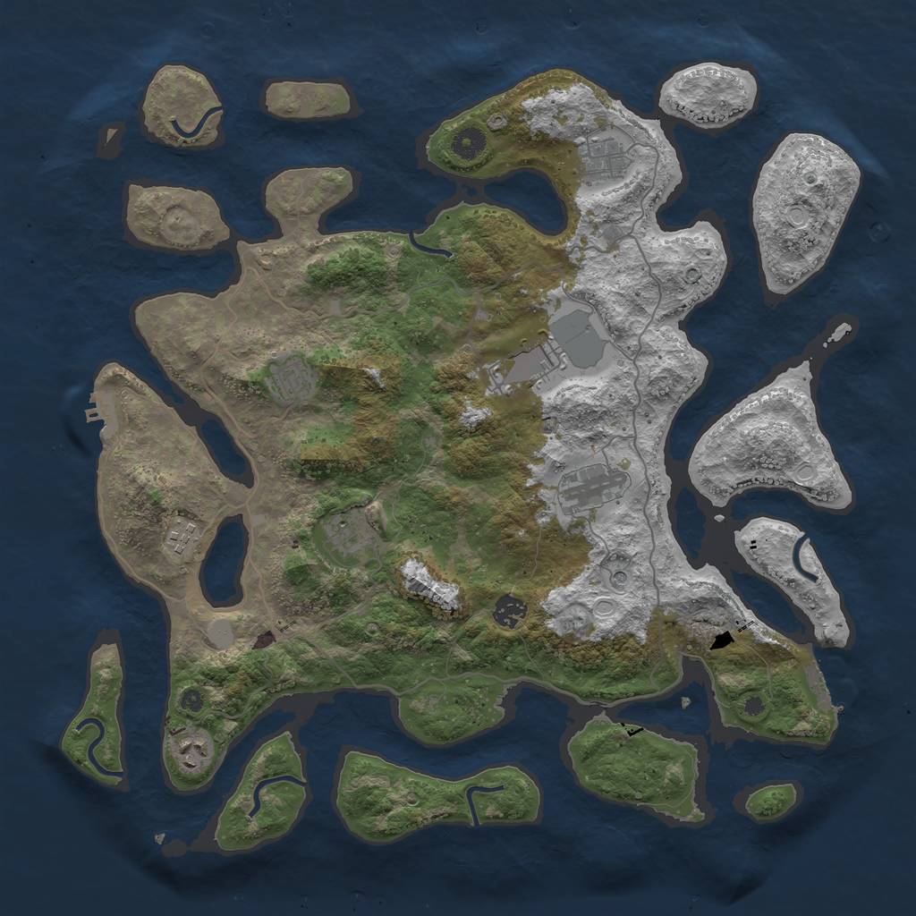 Rust Map: Procedural Map, Size: 4250, Seed: 928937, 16 Monuments