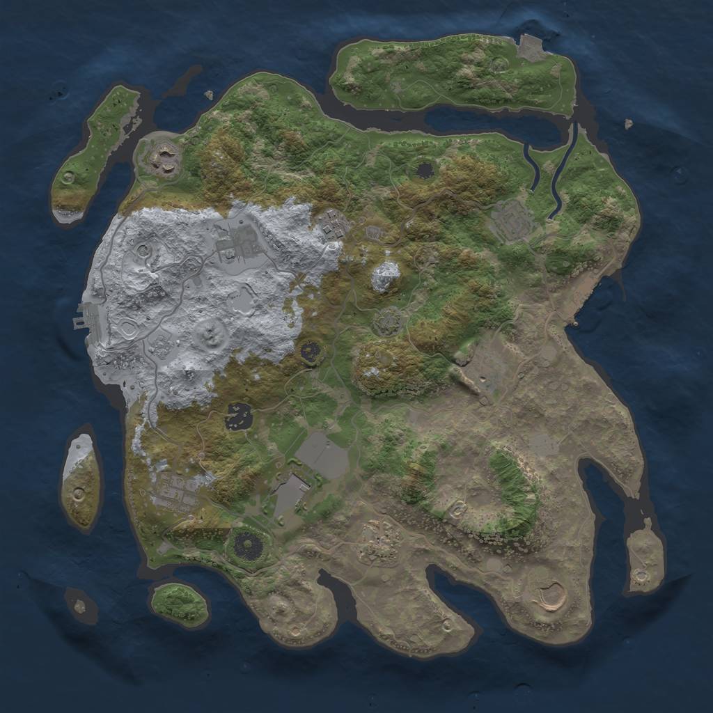 Rust Map: Procedural Map, Size: 3700, Seed: 2, 18 Monuments